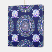 blaue Rosette Keramikornament (Links)