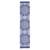 Blaue Rosette Kurzer Tischläufer (Vorderseite)