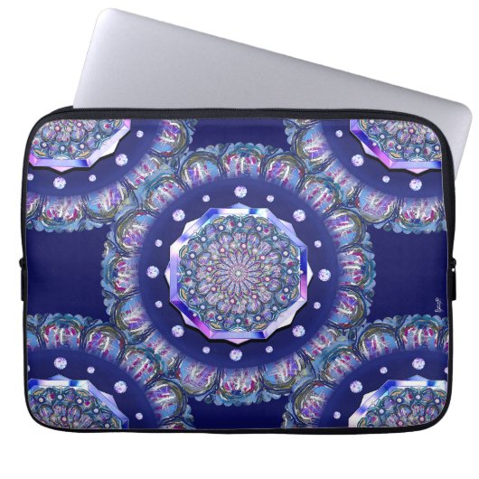 Blaue Rosette Laptopschutzhülle (Vorderseite)
