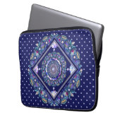 Blaue Rosette Laptopschutzhülle (Vorderseite Links)