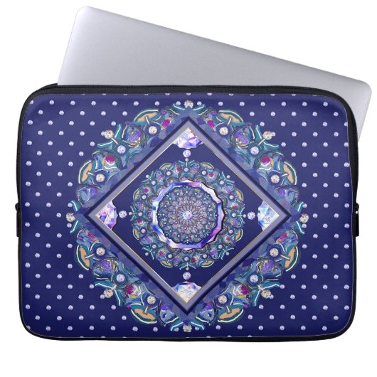Blaue Rosette Laptopschutzhülle (Vorderseite)