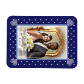 Blaue Rosette Magnet (Horizontal)