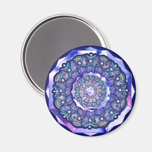 Blaue Rosette Magnet (Vorderseite/Rückseite)