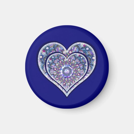 Blaue Rosette Magnet (Vorne)