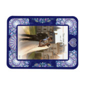 Blaue Rosette Magnet (Horizontal)