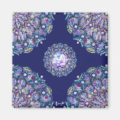 Blaue Rosette Magnet (Vorne)