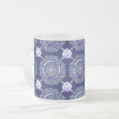 Blaue Rosette Mattglastasse (Vorderseite Links)