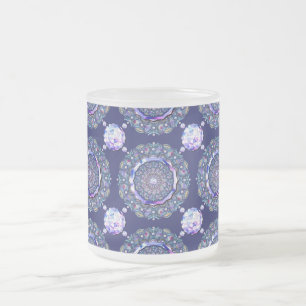 Blaue Rosette Mattglastasse