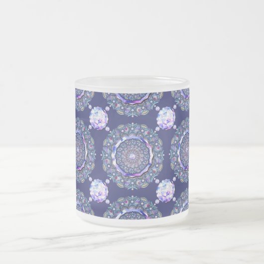 Blaue Rosette Mattglastasse (Mittel)
