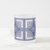 Blaue Rosette Mattglastasse (Vorderseite Links)