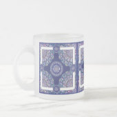Blaue Rosette Mattglastasse (Links)