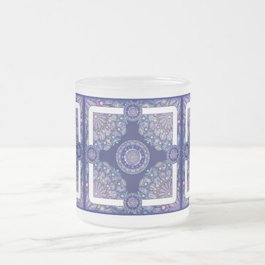 Blaue Rosette Mattglastasse (Mittel)