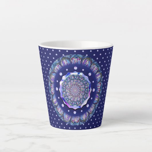 Blaue Rosette Milchtasse (Vorderseite)