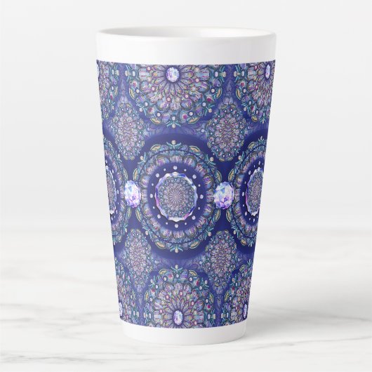 Blaue Rosette Milchtasse (Vorderseite)