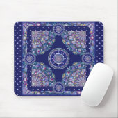 Blaue Rosette Mousepad (Mit Mouse)