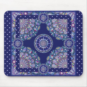 Blaue Rosette Mousepad
