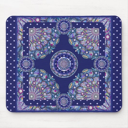 Blaue Rosette Mousepad (Vorne)