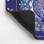 Blaue Rosette Mousepad (Ecke)