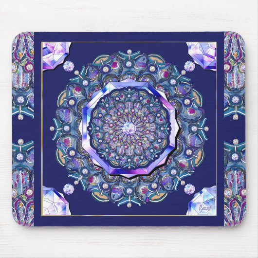 Blaue Rosette Mousepad (Vorne)