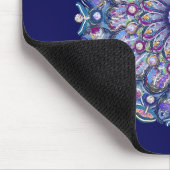 Blaue Rosette Mousepad (Ecke)