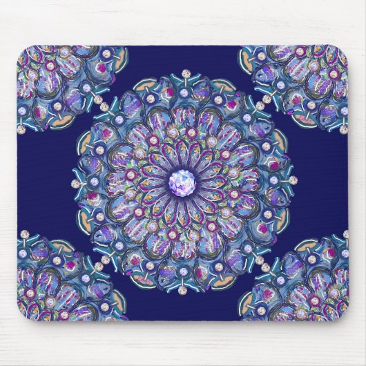 Blaue Rosette Mousepad (Vorne)