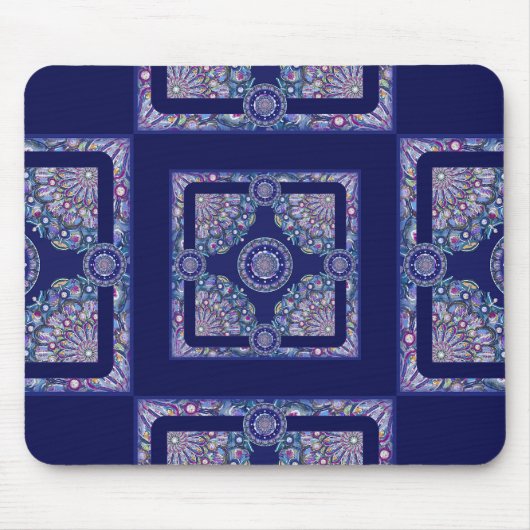 Blaue Rosette Mousepad (Vorne)