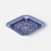 Blaue Rosette Pappteller (Gewinkelt)