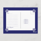 Blaue Rosette Postkarte (Rückseite)