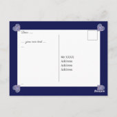 Blaue Rosette Postkarte (Rückseite)