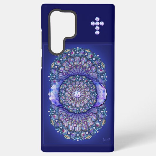 Blaue Rosette Samsung Galaxy Hülle (Rückseite)