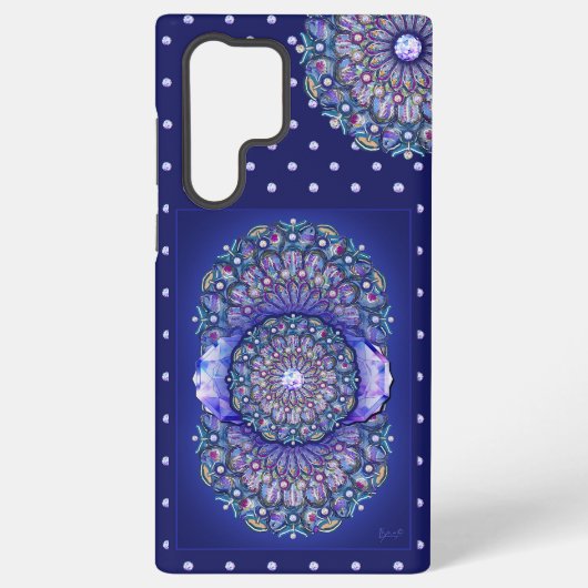 Blaue Rosette Samsung Galaxy Hülle (Rückseite)