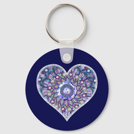 Blaue Rosette Schlüsselanhänger (Vorderseite)