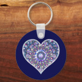 Blaue Rosette Schlüsselanhänger (Vorderseite)
