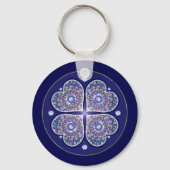 Blaue Rosette Schlüsselanhänger (Rückseite)