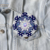 Blaue Rosette & Schneeflocke Button (Beispiel)