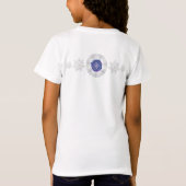 Blaue Rosette & Schneeflocke T-Shirt (Rückseite)