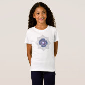 Blaue Rosette & Schneeflocke T-Shirt (Vorne ganz)