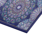 Blaue Rosette Schneidebrett (Ecke)