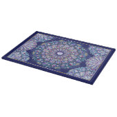 Blaue Rosette Schneidebrett (Ecke)