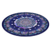 Blaue Rosette Schneidebrett (Ecke)