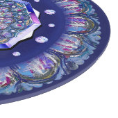 Blaue Rosette Schneidebrett (Ecke)