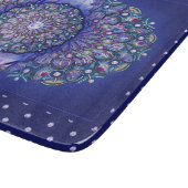 Blaue Rosette Schneidebrett (Ecke)