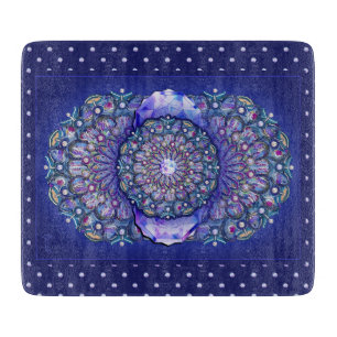 Blaue Rosette Schneidebrett