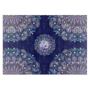 Blaue Rosette Schneidebrett
