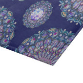 Blaue Rosette Schneidebrett (Ecke)