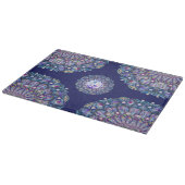 Blaue Rosette Schneidebrett (Ecke)