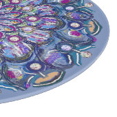 Blaue Rosette Schneidebrett (Ecke)