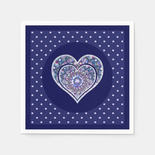 Blaue Rosette Serviette (Vorderseite)
