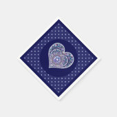 Blaue Rosette Serviette (Ecke)