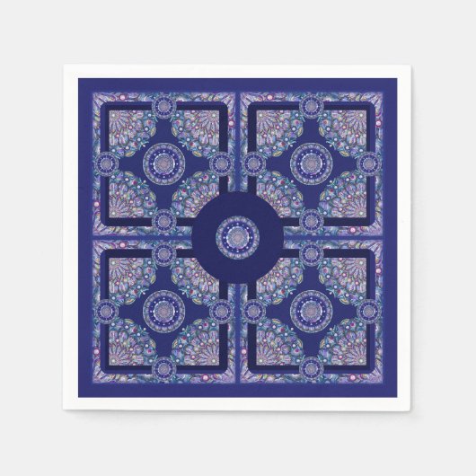 Blaue Rosette Serviette (Vorderseite)